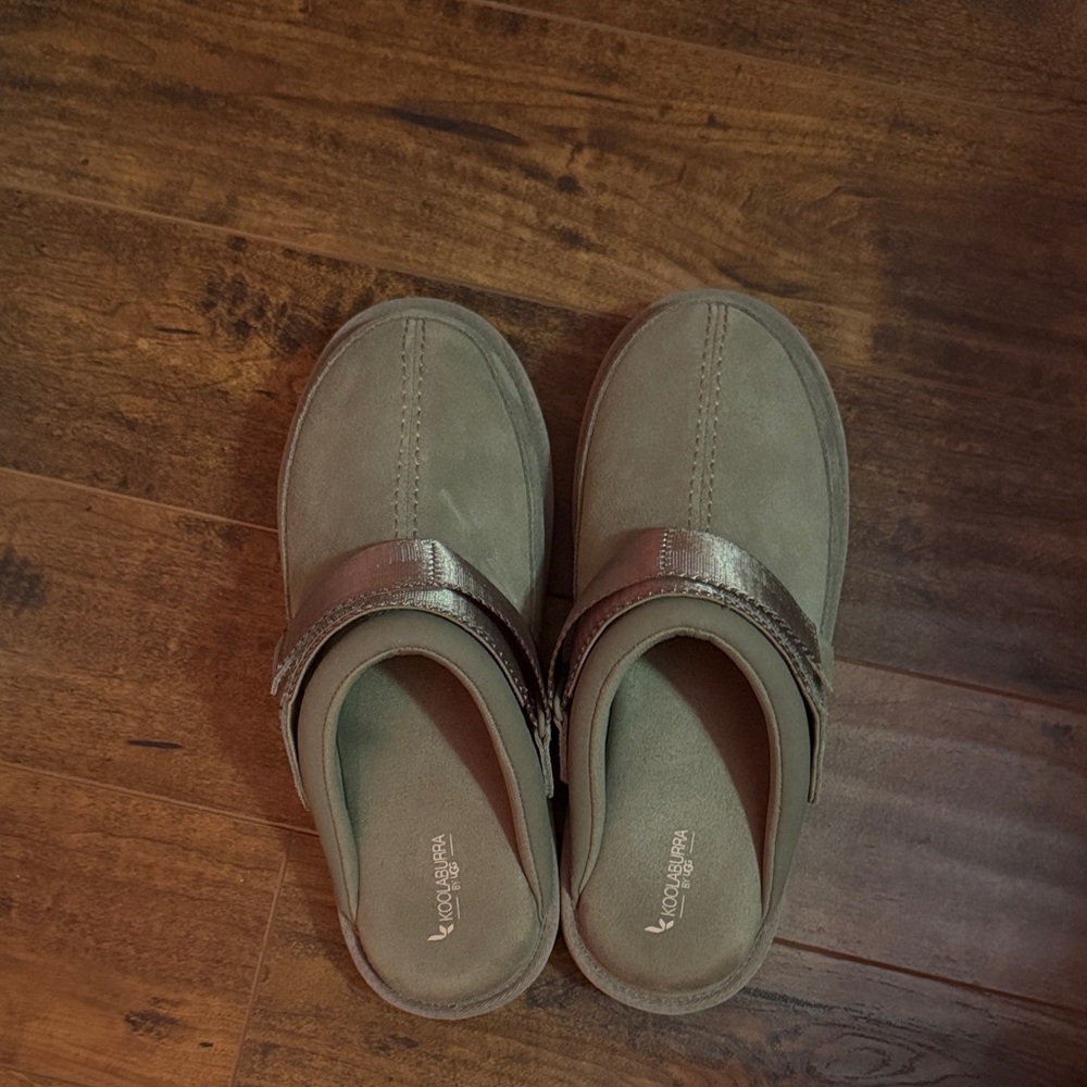 Koolaburra Olive Slip-On Shoes with Metallic Accent